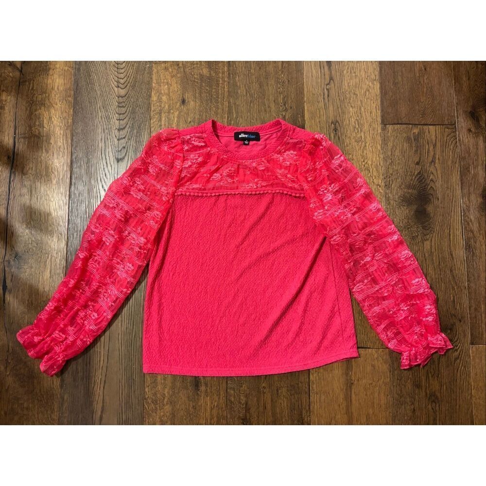 Alice Blue hot pink lace blouse M